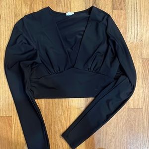 Garage cropped long sleeve shirt